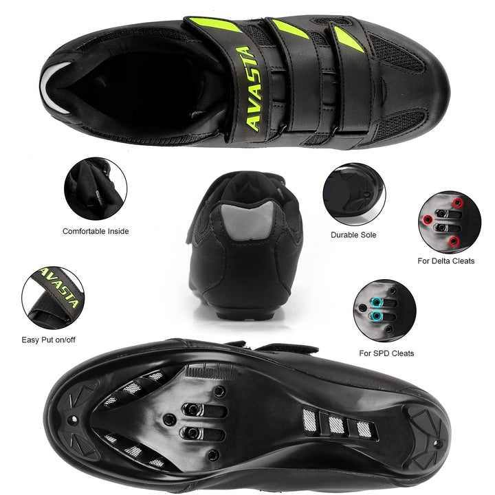 AVASTA Bike Cycling Shoes with 2&3 Bolts