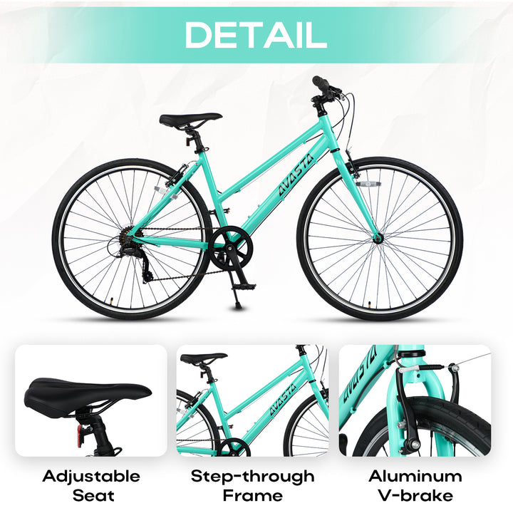 700C  Hybrid Bike with 7 Speed for Women-Populus