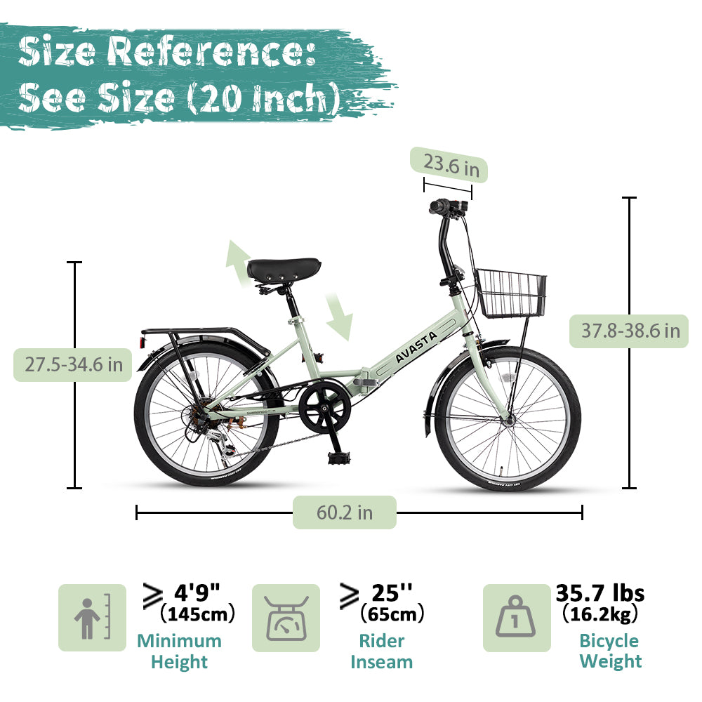 AVASTA Kids 7-Speed Folding Bike-Quartet