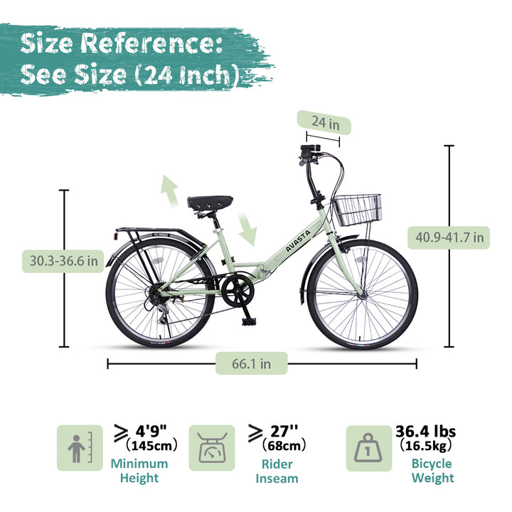 AVASTA Kids 7-Speed Folding Bike-Quartet