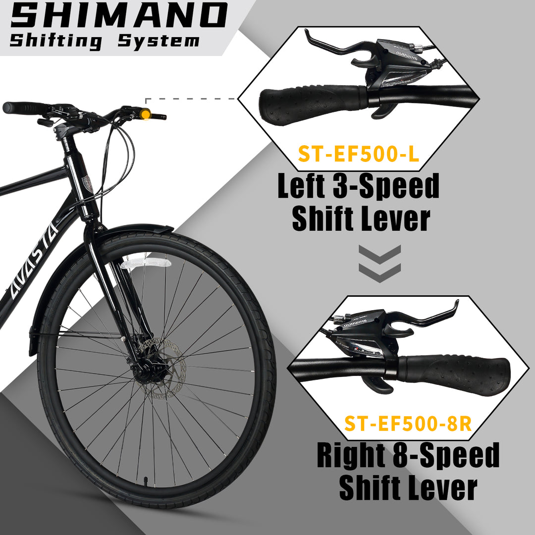 Mountain Bike Vilano Diverse Sizing 700C Hybrid Bike With 24 Speed