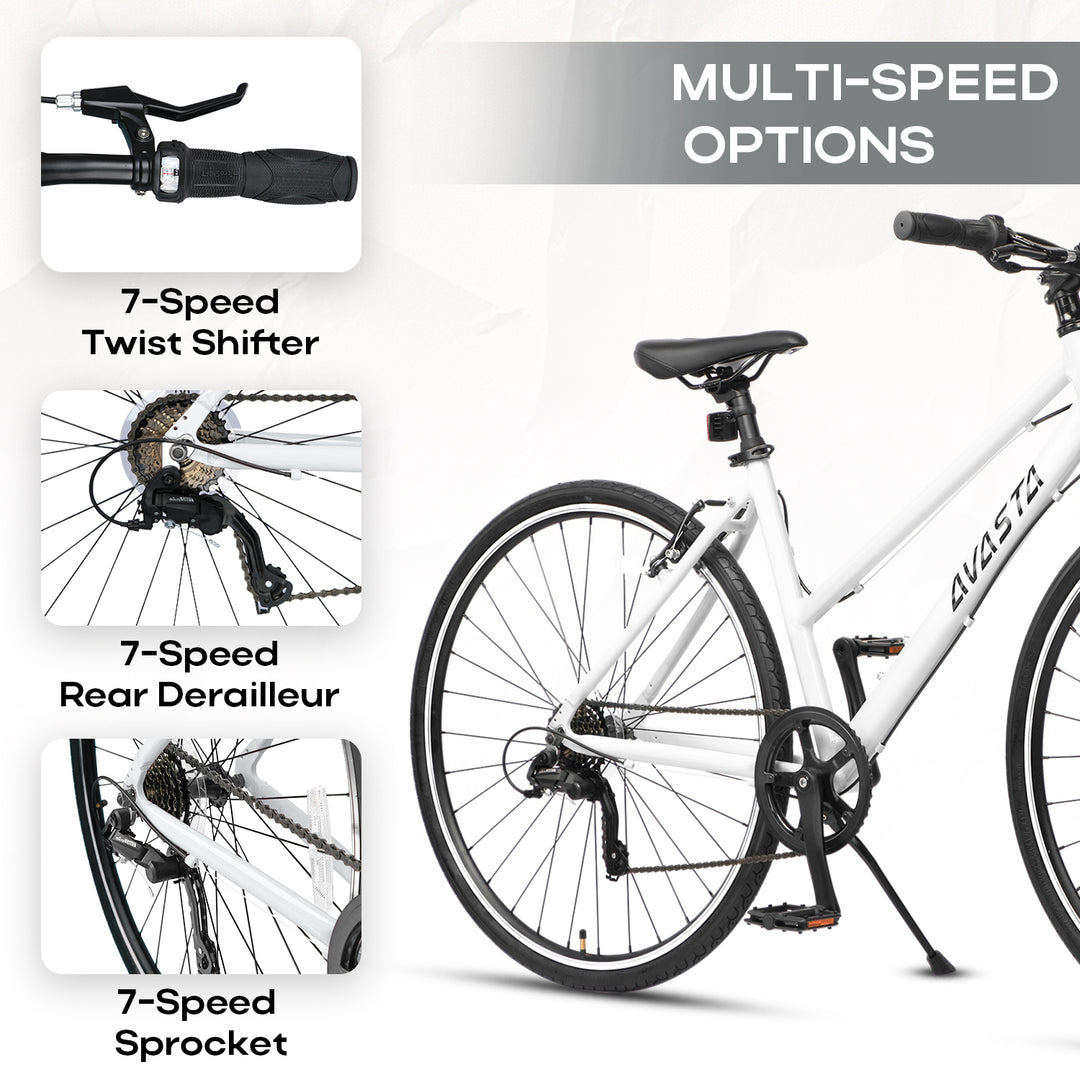 700C  Hybrid Bike with 7 Speed for Women-Populus