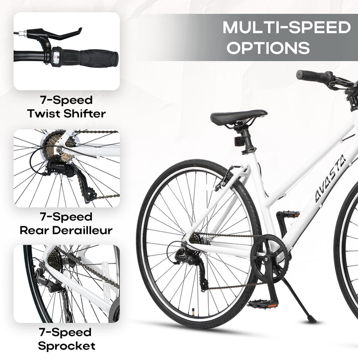 700C  Hybrid Bike with 7 Speed for Women-Populus