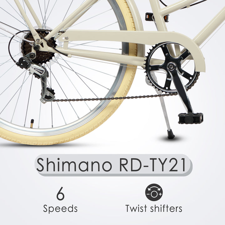 26" 6 Speed Hybrid Cruiser Bike-Astrid