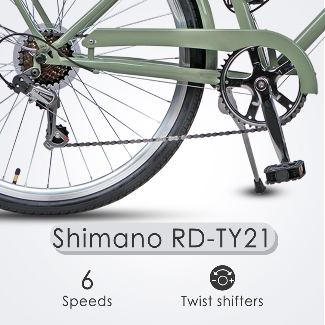 26" 6 Speed Hybrid Cruiser Bike-Astrid