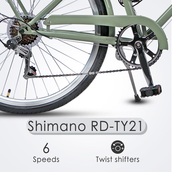 26" 6 Speed Hybrid Cruiser Bike-Astrid