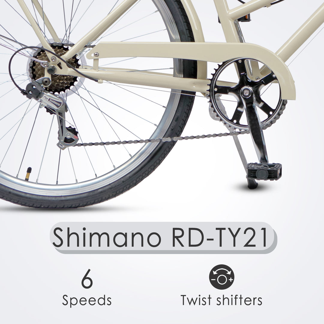 26" 6 Speed Hybrid Cruiser Bike-Astrid