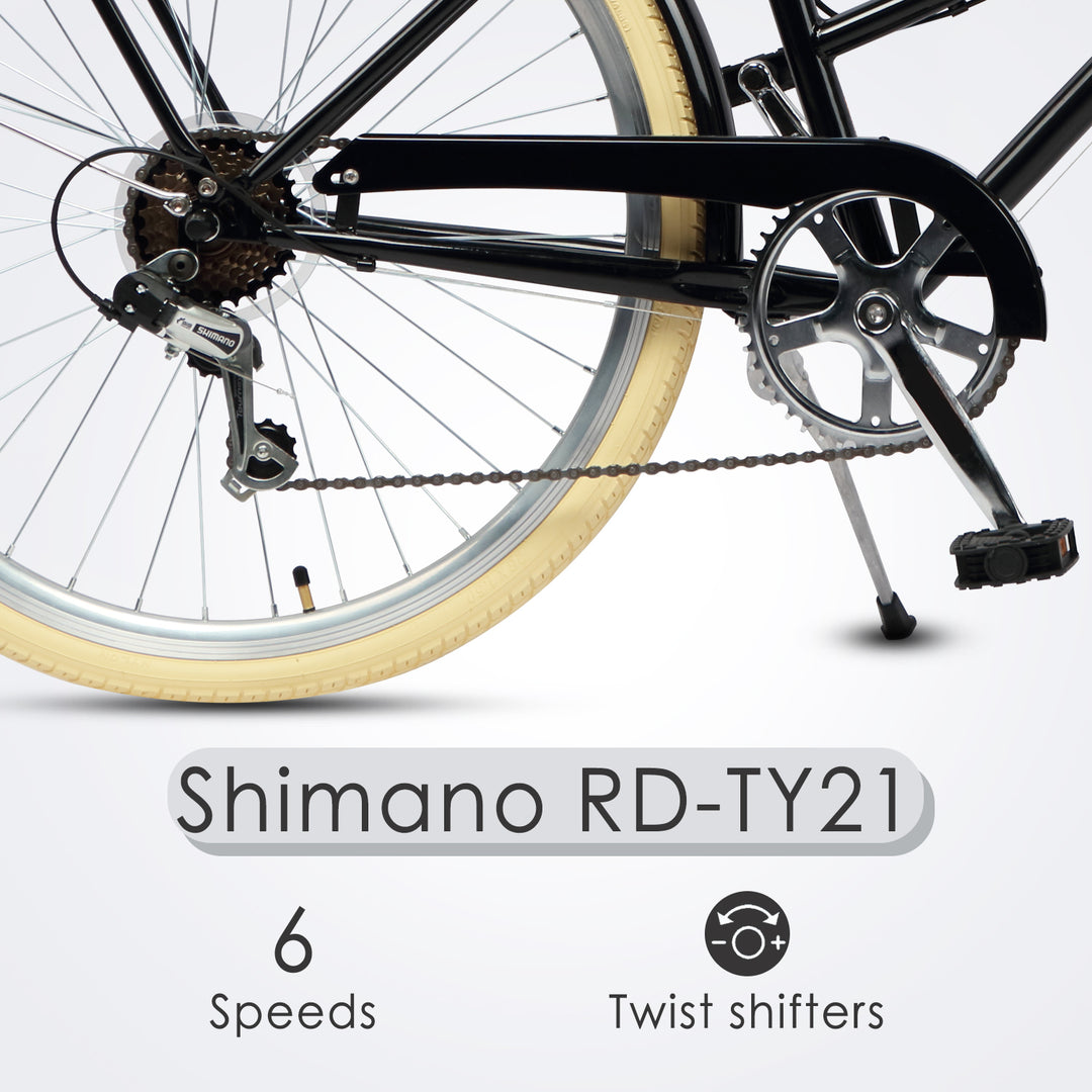 26" 6 Speed Hybrid Cruiser Bike-Astrid