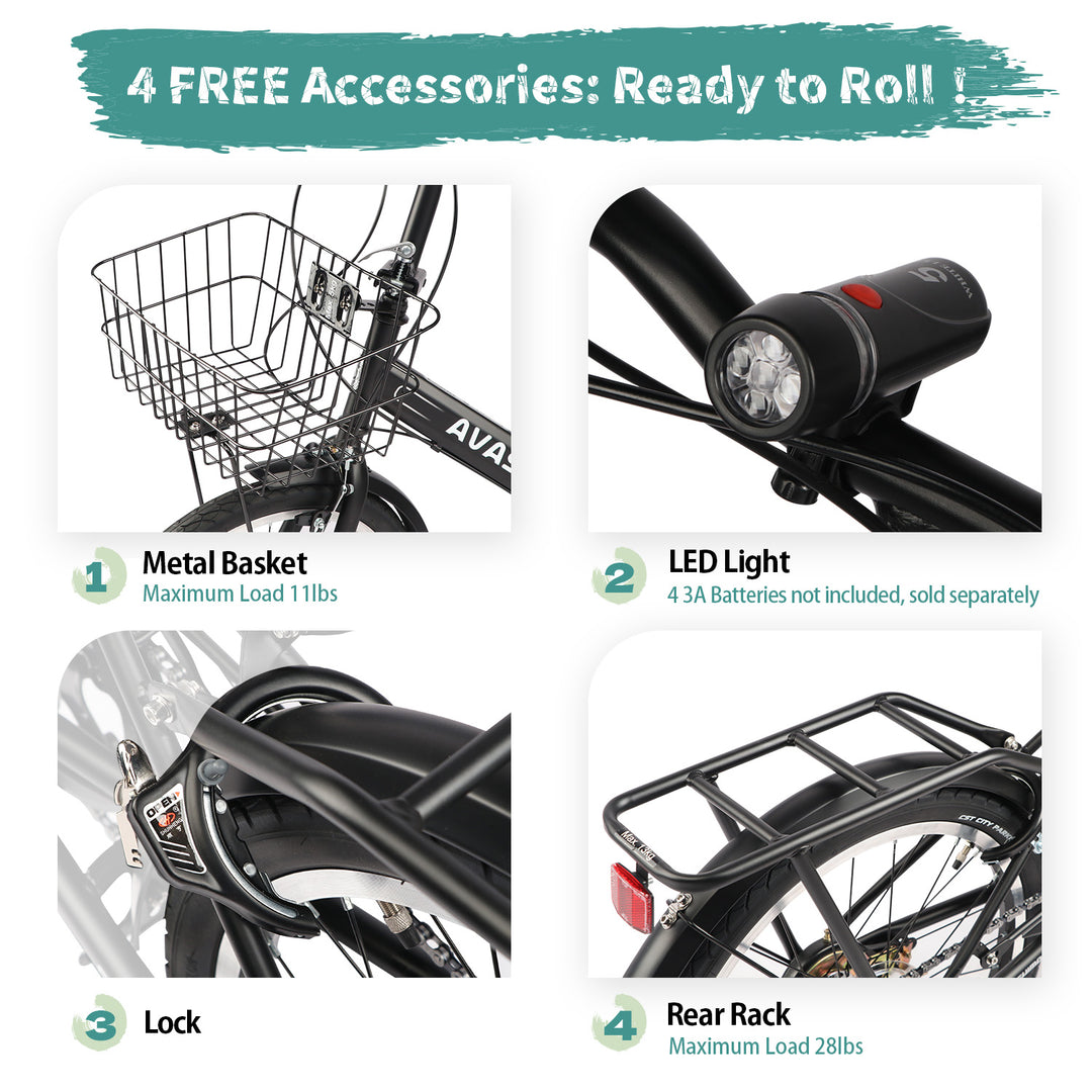 AVASTA Quartet 20"-24" Inch Folding Bike with 7-Speed