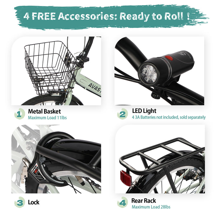 AVASTA Quartet 20"-24" Inch Folding Bike with 7-Speed