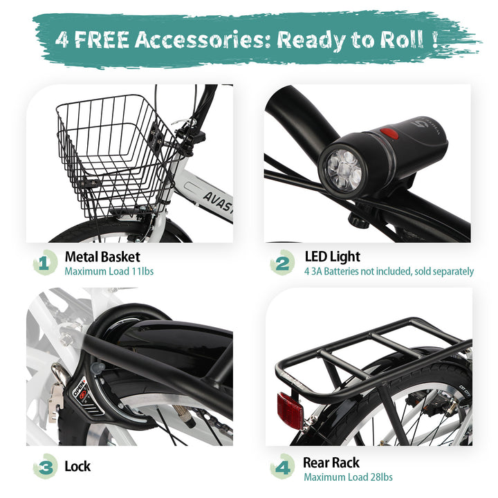 AVASTA Quartet 20"-24" Inch Folding Bike with 7-Speed