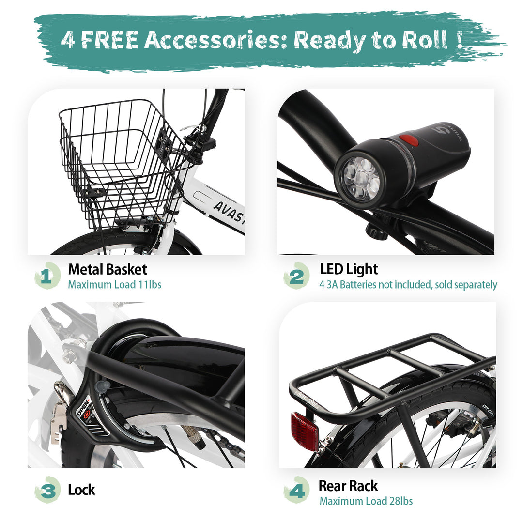 AVASTA Quartet 20"-24" Inch Folding Bike with 7-Speed