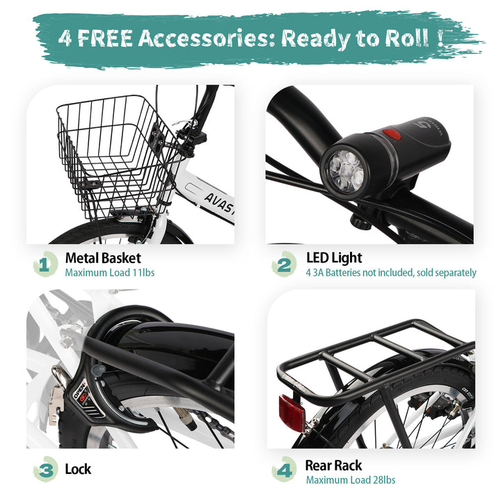 AVASTA Quartet 20"-24" Inch Folding Bike with 7-Speed