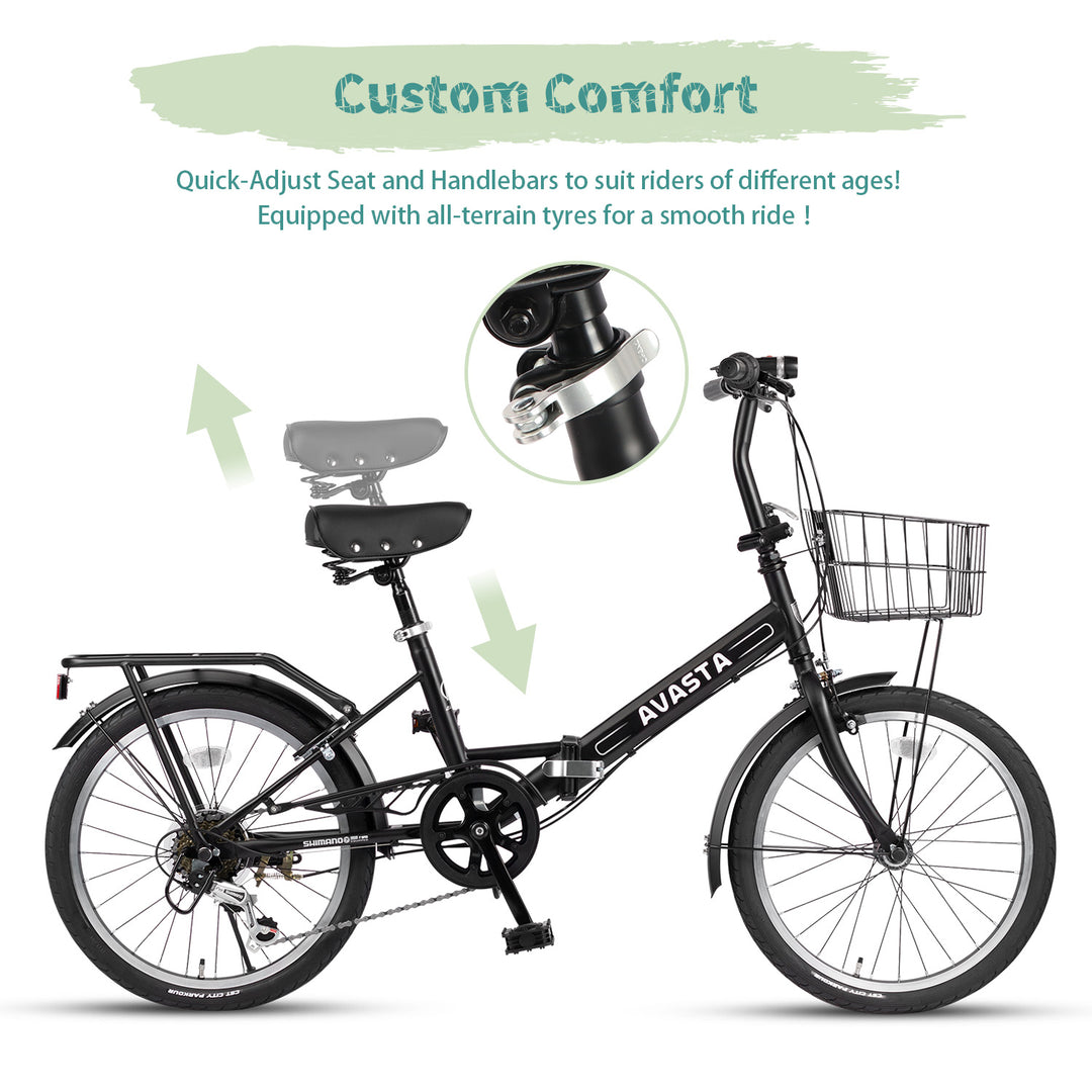 AVASTA Quartet 20"-24" Inch Folding Bike with 7-Speed