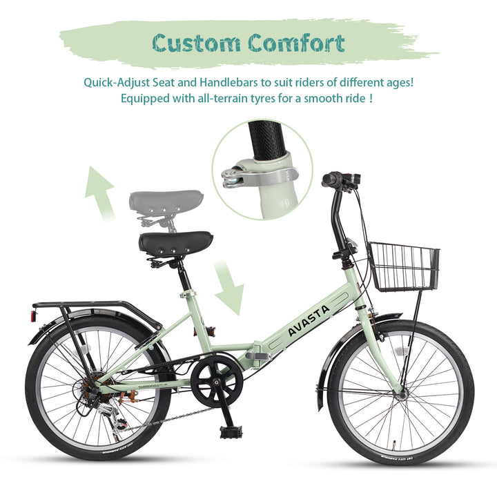 AVASTA Quartet 20"-24" Inch Folding Bike with 7-Speed