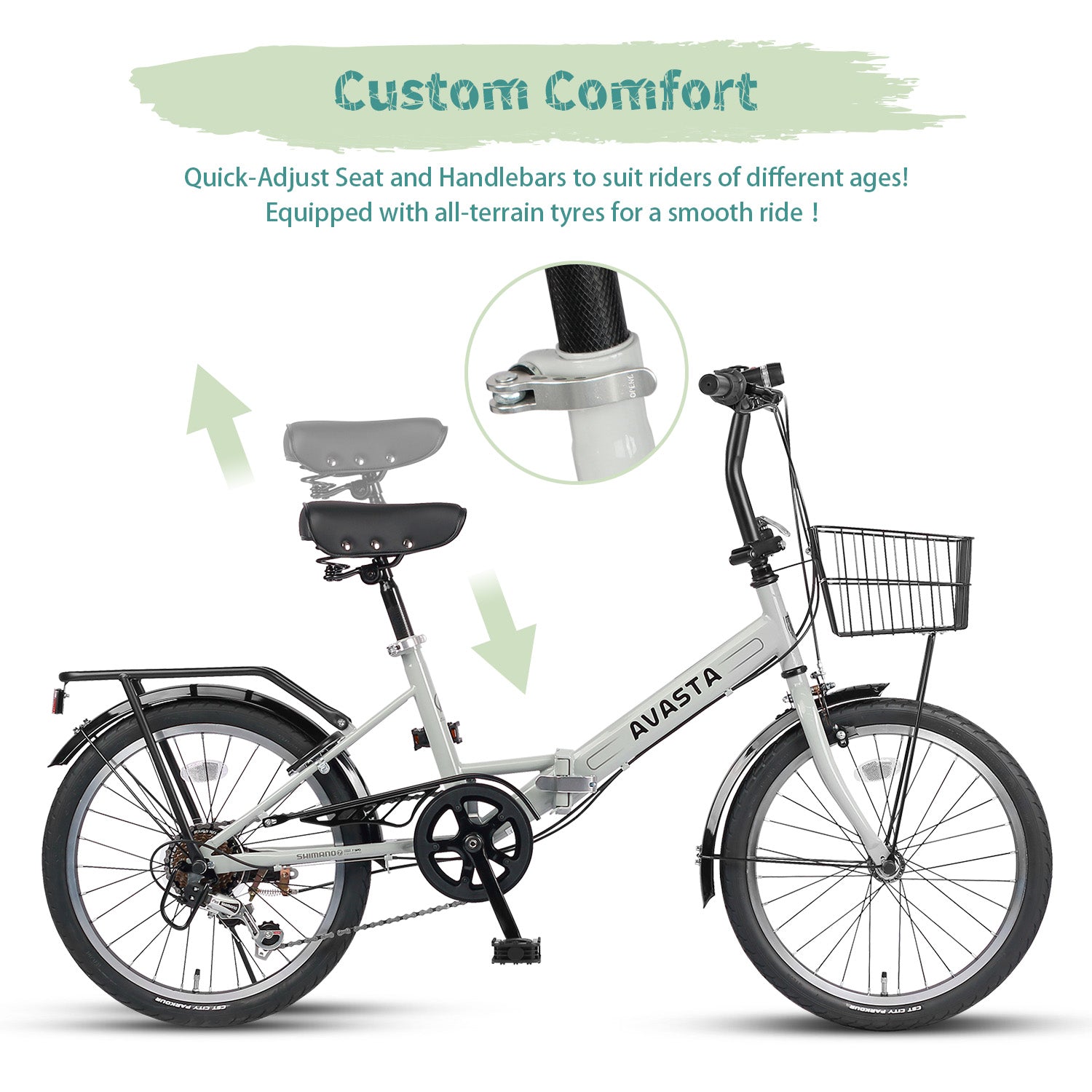 AVASTA Kids 7-Speed Folding Bike-Quartet – AVASTA BIKES