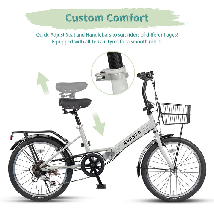 AVASTA Quartet 20"-24" Inch Folding Bike with 7-Speed
