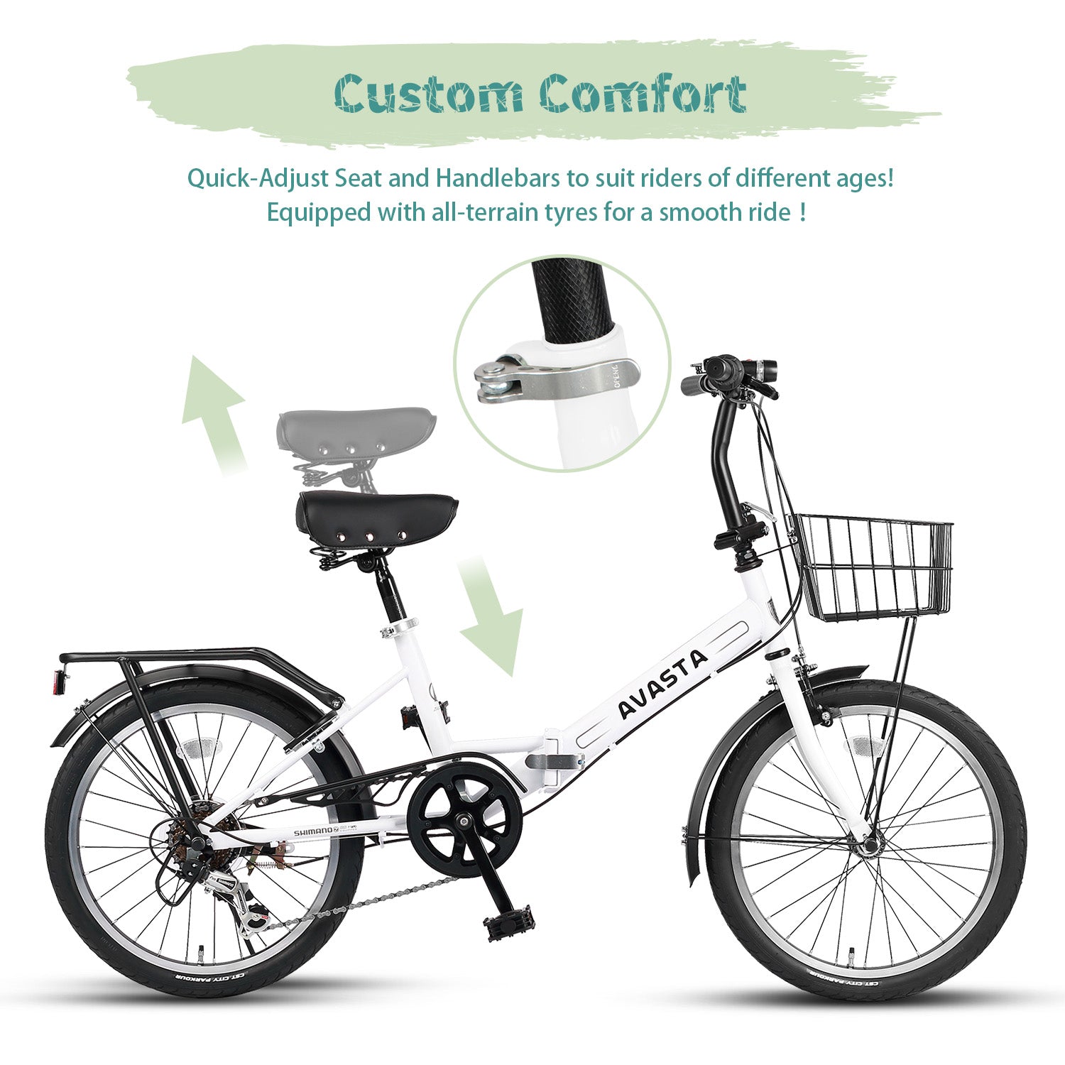AVASTA Kids 7-Speed Folding Bike-Quartet – AVASTA BIKES
