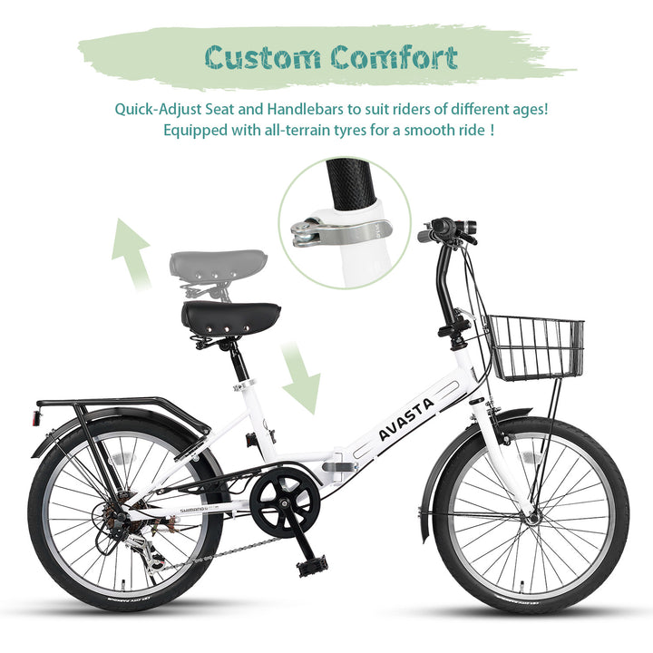 AVASTA Quartet 20"-24" Inch Folding Bike with 7-Speed