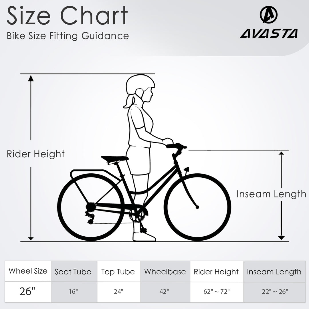 26" 6 Speed Hybrid Cruiser Bike-Astrid