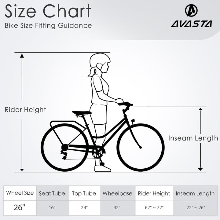 26" 6 Speed Hybrid Cruiser Bike-Astrid