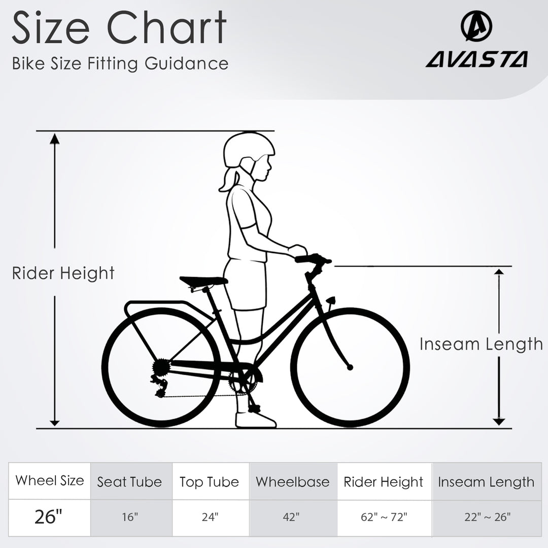 26" 6 Speed Hybrid Cruiser Bike-Astrid