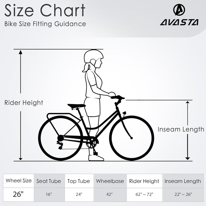 26" 6 Speed Hybrid Cruiser Bike-Astrid