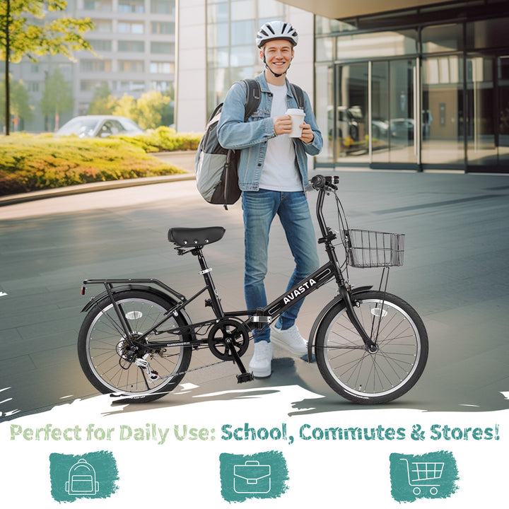 AVASTA Quartet 20"-24" Inch Folding Bike with 7-Speed