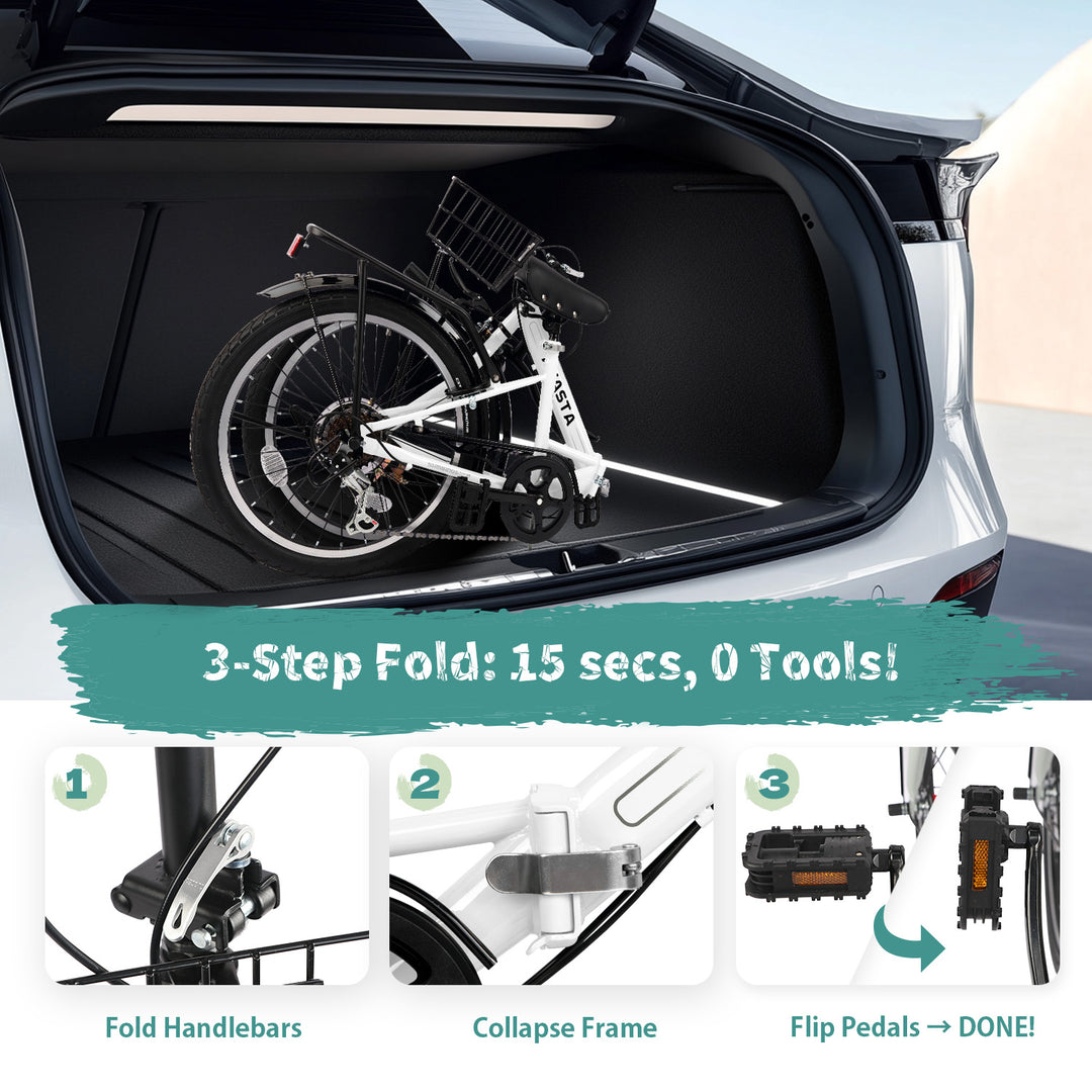 AVASTA Quartet 20"-24" Inch Folding Bike with 7-Speed