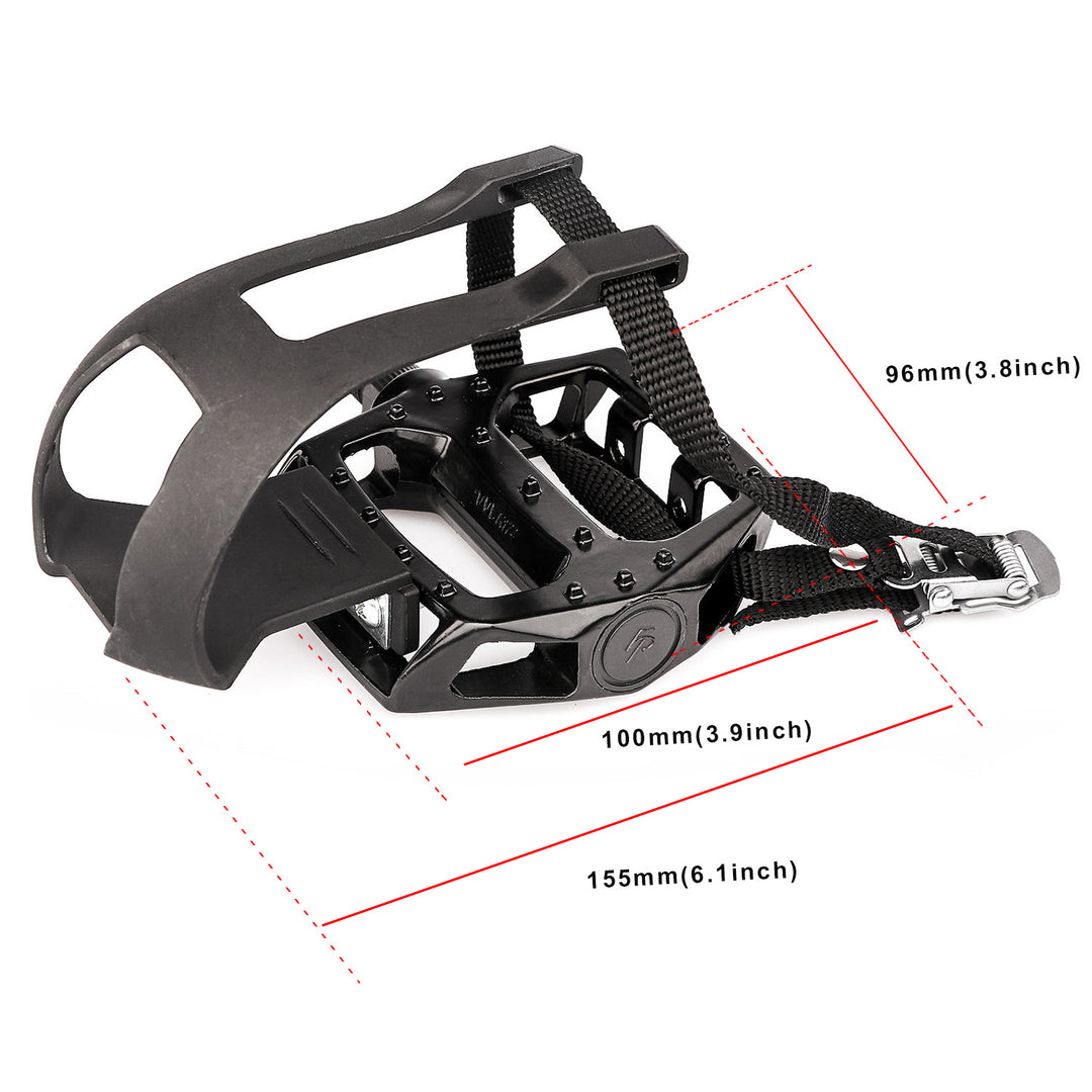 Bike Pedals with Clips and Straps