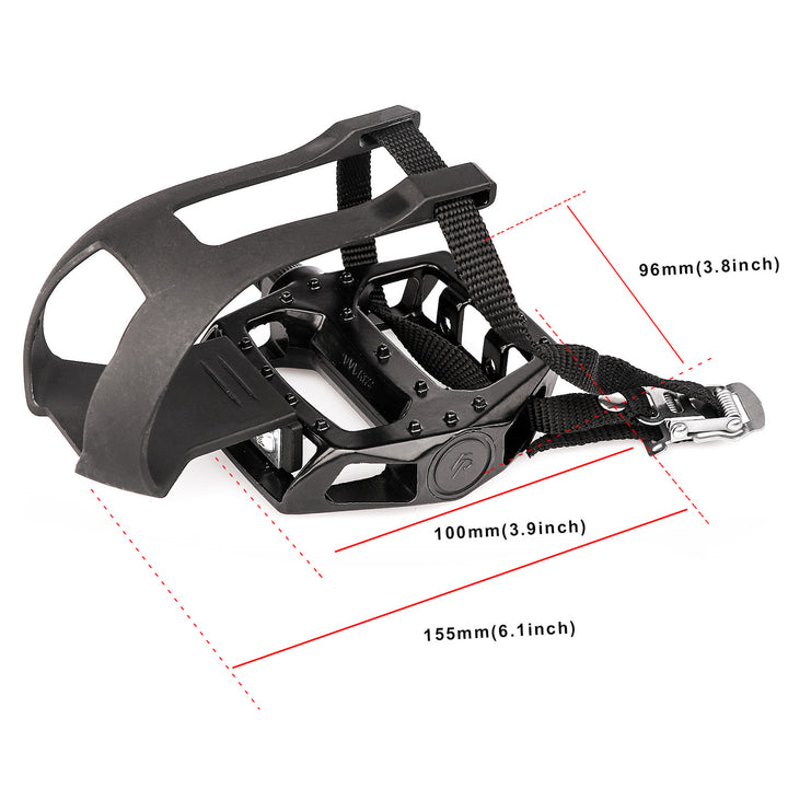 Bike Pedals with Clips and Straps